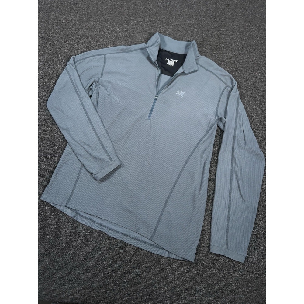 Arc'teryx Delta LT Half Zip Pullover Men's XL Gray Waffle Knit Gorpcore Outdoors